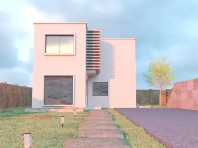 House Exterior Scene 3D model