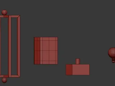 NOUT 5 LANTERNS GOLD PENDANTS 3D model