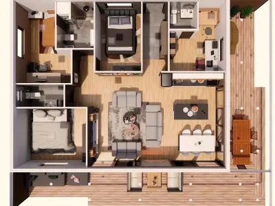 vacation residential modern house zaja Low-poly 3D model