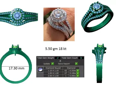 Iight Weight Engagement Ring 3D print model