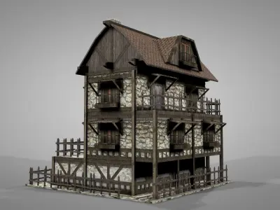 Medieval House v2 Low-poly 3D model