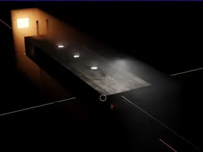 Concept Art Dystopic Corridor Scene Low Poly Low-poly 3D model