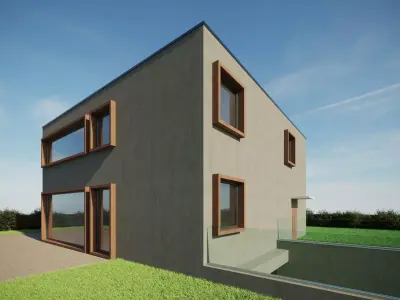 Contemporary Concrete House 3D model