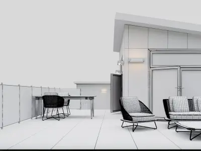 Wooden Terrace - 3dsMax and Corona Render  3D model