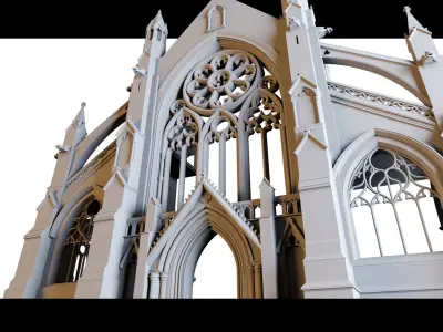 Cathedral Facade- 3d Model 3D model