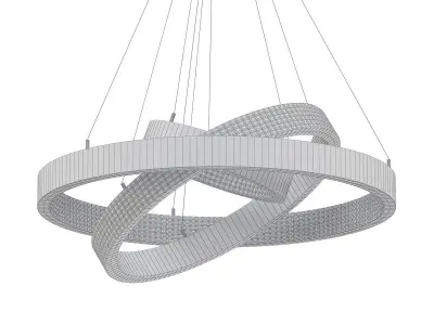 ORACLE 3 pendant light with two circular rings hanging from c... 3D model
