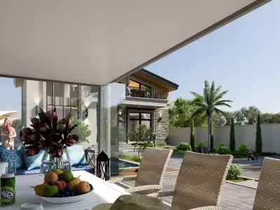 Villa Low-poly 3D model