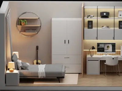 Bedroom isometric 3D model buy