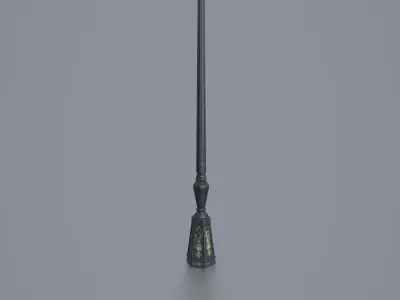 Street Lamp with 3 textures and 3 LODs Low-poly 3D model