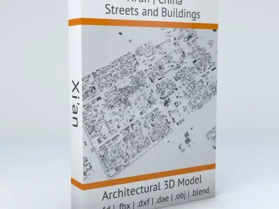 Xian Streets and Buildings 3D model