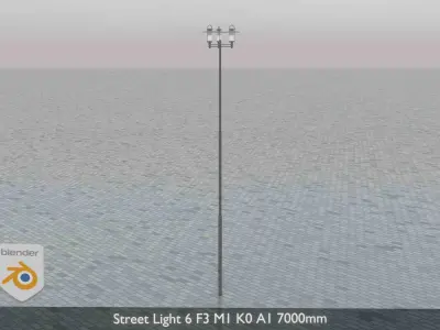 Street Light 6 F3 M1 K0 A1 7000mm  Low-poly 3D model