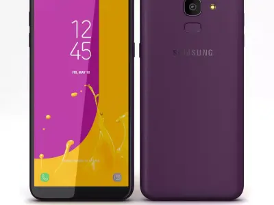  Samsung Galaxy J6 2018 Purple Low-poly 3D model