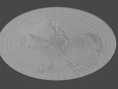 metallic plate with ornaments from Chile Low-poly 3D model