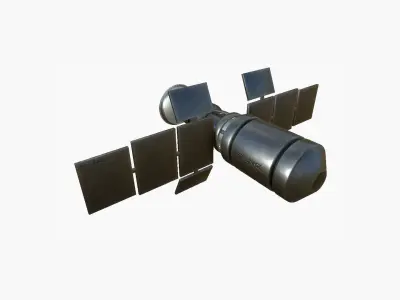 Satellite A04 Steel Red - SciFi Space Design Low-poly 3D model