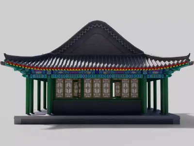 Asia China Ancient Architecture Low-poly 3D model