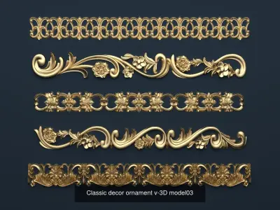 Collection onlay molding1-24 Piece 3D Model Pack