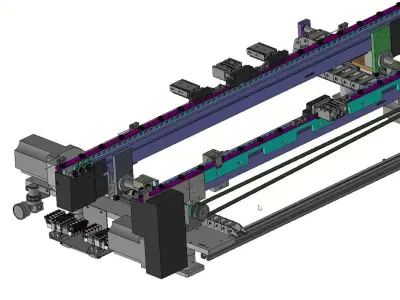 Double Speed Chain Pallet Conveyor Assembly Line 3D model