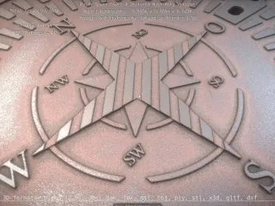 Rusty Sewer Cover 4 Textured High-Poly Version 3D model