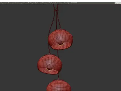 SOFT CERAMIC CLUSTER CHANDELIER Low-poly 3D model