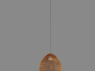Rattan pendant light 3D model purchase