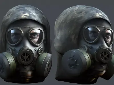 Helmet 3d model military combat Military scifi Low-poly 3D model Low-poly 3D model