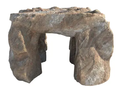 moss rock cave entrance  Low-poly 3D model