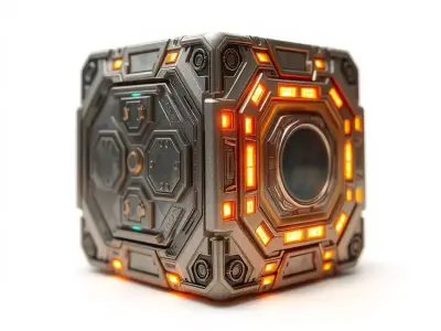 Futuristic SciFi Cargo Box Model Pack Low-poly 3D model
