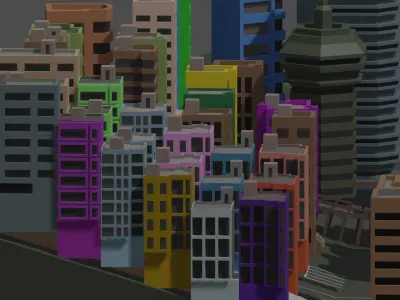 City Package Low-poly 3D model