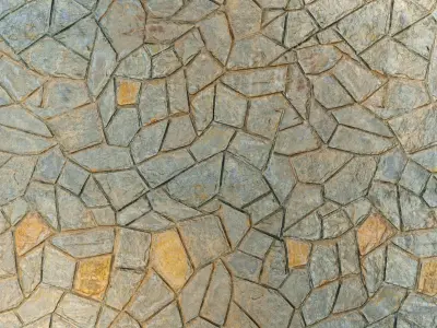 Scanned 4K Grouted Stone Wall PBR Material Vol 1 Texture
