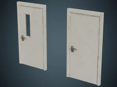 Hospital Door 2B Low-poly 3D model