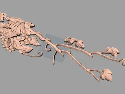 Artcam Aspire grape 3D relief models  STL file used for CNC E613 3D model