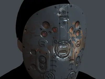 Gas mask helmet 3d model scifi Low-poly Low-poly 3D model  Low-poly 3D model purchase