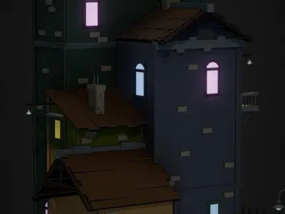 Low-poly building Low-poly 3D model purchase