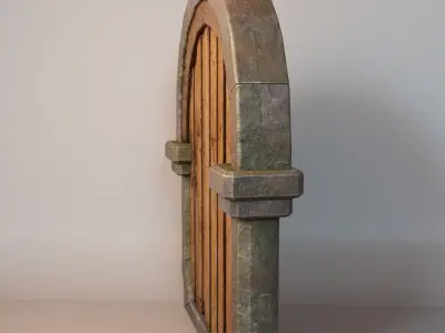 Realistic Fantasy Door Stylized  Low-poly 3D model