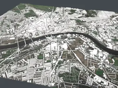 Cityscape New Castle USA 3D model