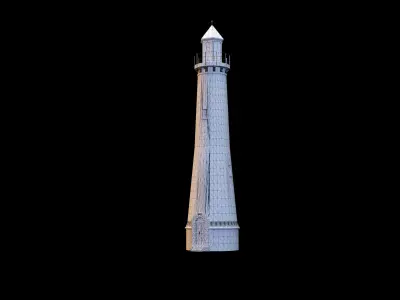 Stumholmen lighthouse 8K Low-poly 3D model