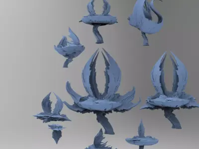 Sci fi mushroom Sculpture collection 1 3D model