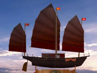 Chinese junk boat 3D model