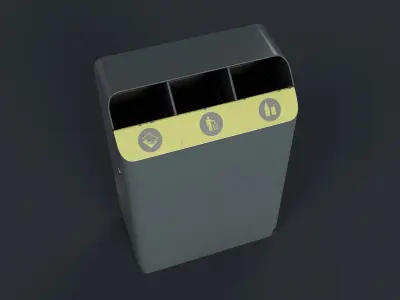 Street Trash Can 27 PBR Game Ready Low-poly 3D model