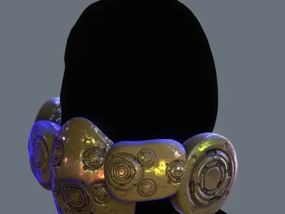 Gas mask helmet scifi Low-poly character art game space  Low-poly 3D model 7