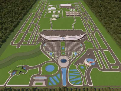 0133 - Airport Architecture Project - 2Ds Drawing - 3Ds Files 3D model