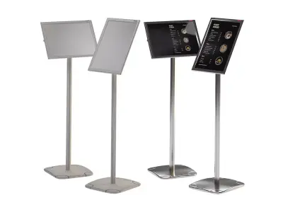 Floor information stand A3 BRAUBERG Extra with restaurant menu 3D model