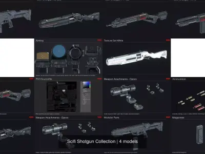 Scifi Shotgun Collection 3D Model Pack