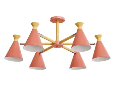 OLA Chandelier 6 lamps Low-poly 3D model