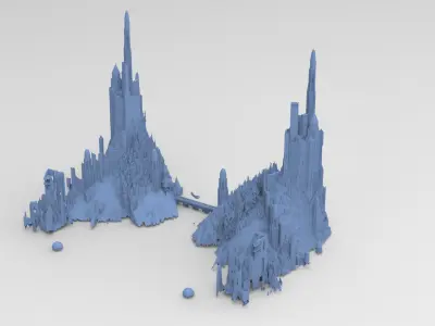 Tower of the Castle cliff collection 3D model