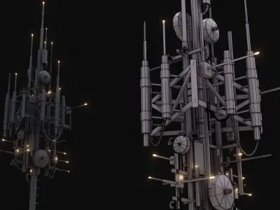 Antenna tower Low-poly 3D model