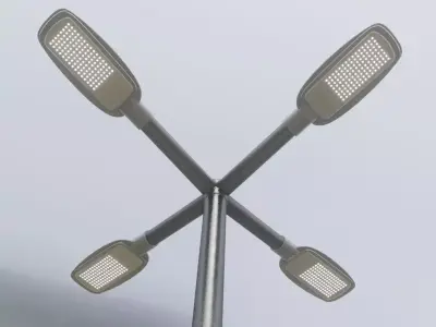 Street Light 12 Pole 3 Version 4 Low-poly 3D model