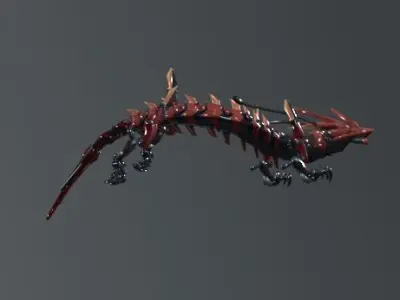 Mecha Dragon Low Poly Low-poly 3D model