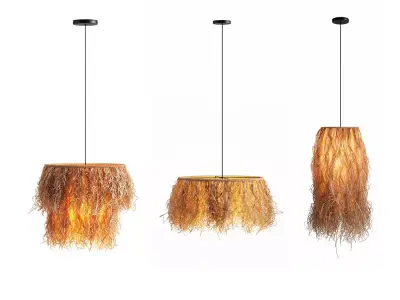 Rafia Pendant Lamp Collection 3D Model Pack