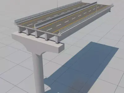 3D Bridge over highway 3D model